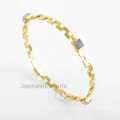 Handmade Rainbow Moonstone Bangle, 925 Sterling Silver Gemstone Bangles For Women